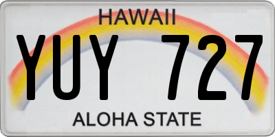HI license plate YUY727