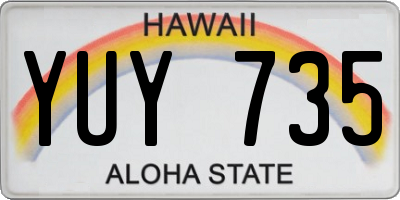 HI license plate YUY735