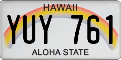 HI license plate YUY761