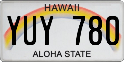 HI license plate YUY780