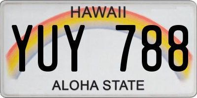 HI license plate YUY788