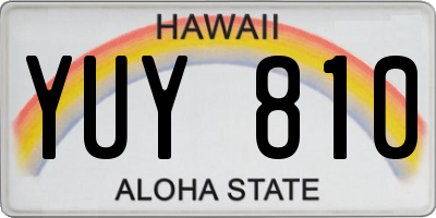 HI license plate YUY810