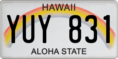 HI license plate YUY831