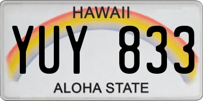 HI license plate YUY833