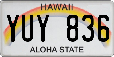 HI license plate YUY836