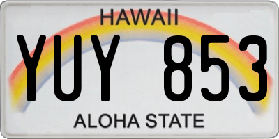 HI license plate YUY853
