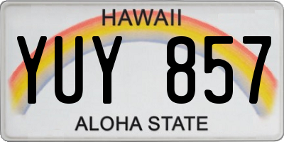HI license plate YUY857