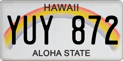 HI license plate YUY872