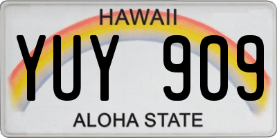 HI license plate YUY909
