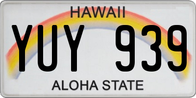 HI license plate YUY939