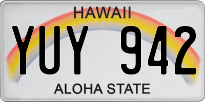 HI license plate YUY942