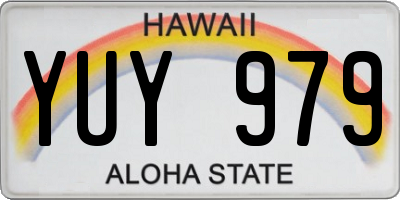 HI license plate YUY979