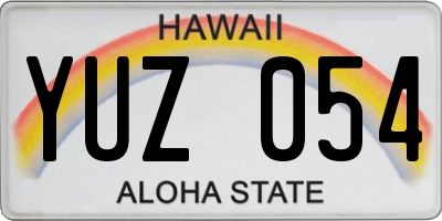 HI license plate YUZ054