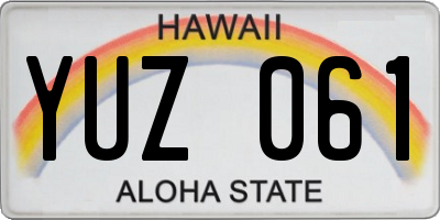 HI license plate YUZ061