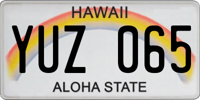 HI license plate YUZ065