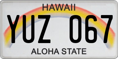 HI license plate YUZ067