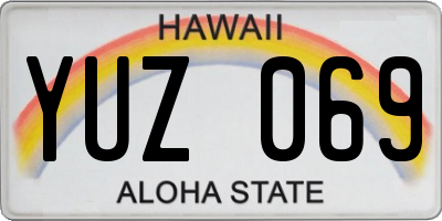 HI license plate YUZ069