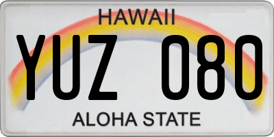 HI license plate YUZ080