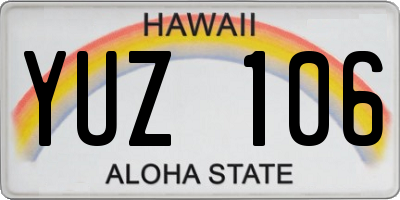 HI license plate YUZ106