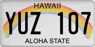 HI license plate YUZ107