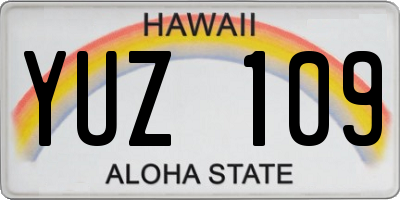 HI license plate YUZ109