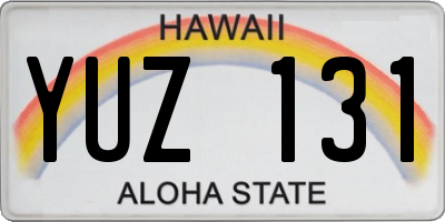 HI license plate YUZ131