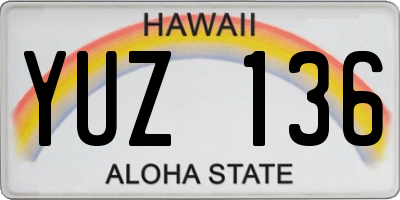 HI license plate YUZ136