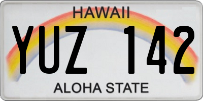 HI license plate YUZ142