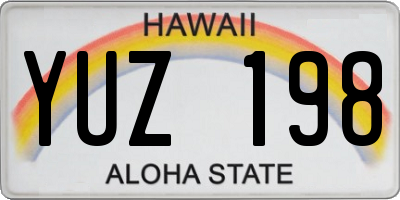 HI license plate YUZ198