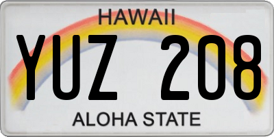 HI license plate YUZ208