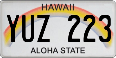 HI license plate YUZ223