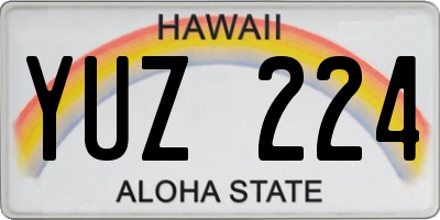 HI license plate YUZ224