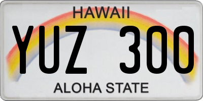 HI license plate YUZ300