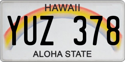 HI license plate YUZ378