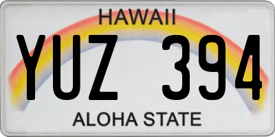 HI license plate YUZ394