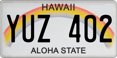 HI license plate YUZ402