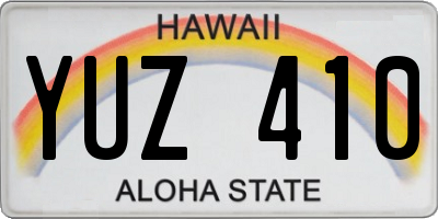 HI license plate YUZ410