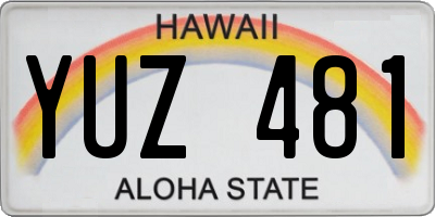 HI license plate YUZ481