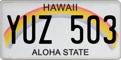 HI license plate YUZ503