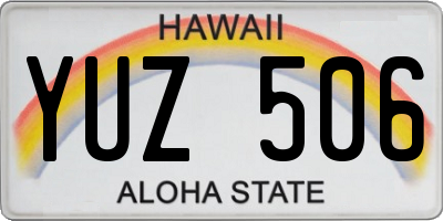 HI license plate YUZ506