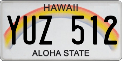 HI license plate YUZ512