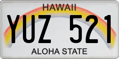 HI license plate YUZ521