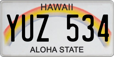 HI license plate YUZ534
