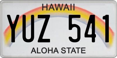HI license plate YUZ541