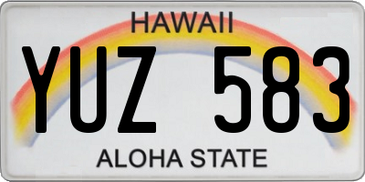 HI license plate YUZ583
