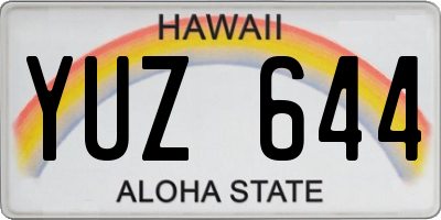 HI license plate YUZ644