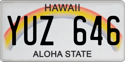 HI license plate YUZ646