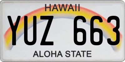 HI license plate YUZ663