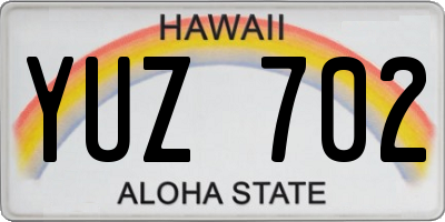 HI license plate YUZ702