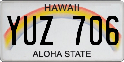 HI license plate YUZ706
